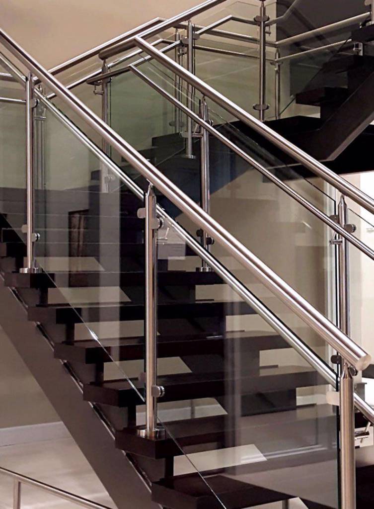 handrail with glass