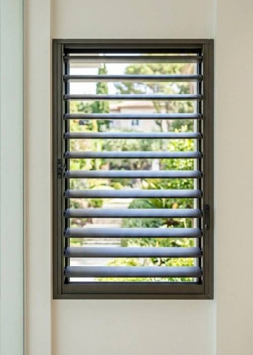 Interior View of a Motorised Louvre placed in a residential building